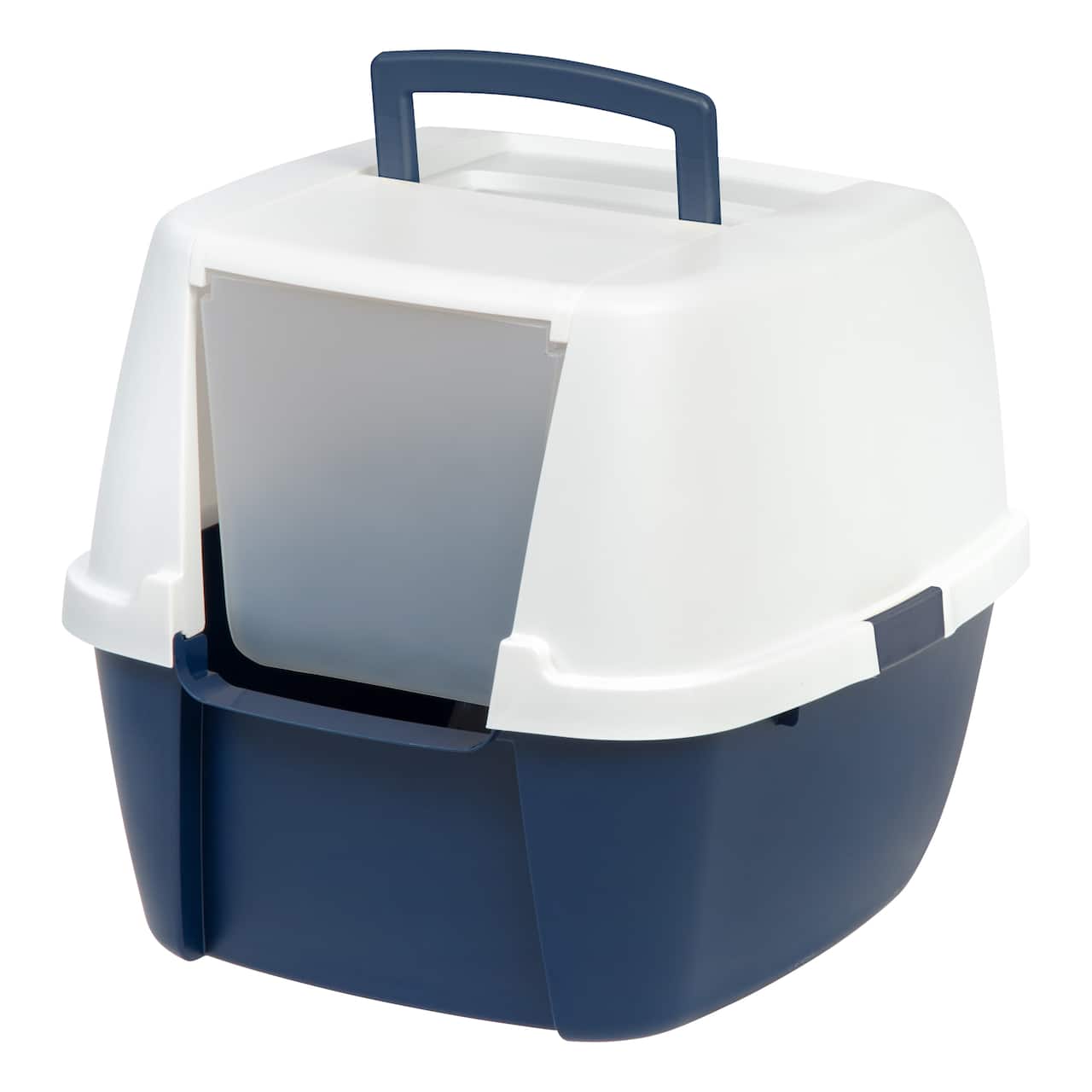 IRIS® 31qt. Blue Cat Litter Box with Hooded Lid